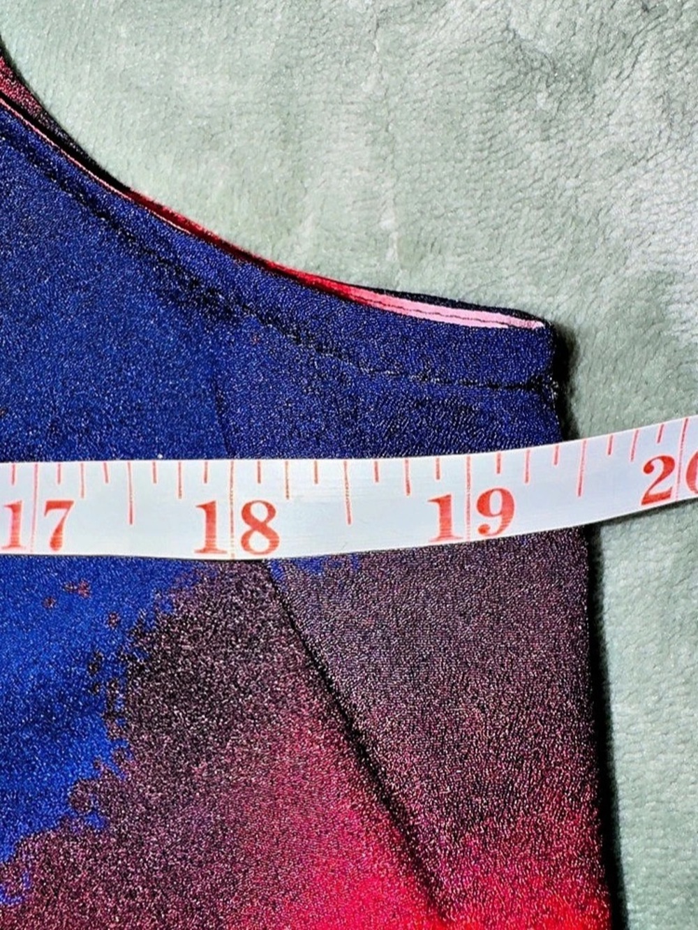 Calvin Klein Abstract Sleeveless Round Neck Asymmetric Hem Blouse - Picture 8 of 8